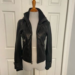 SOLD Guess Black Real Leather Jacket